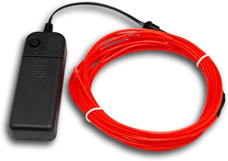 TiTiToo Red 5m El Wire, Portable Battery Pack Neon Wire Cuttable Glowing Neon Lights for DIY Decoration - Image 2